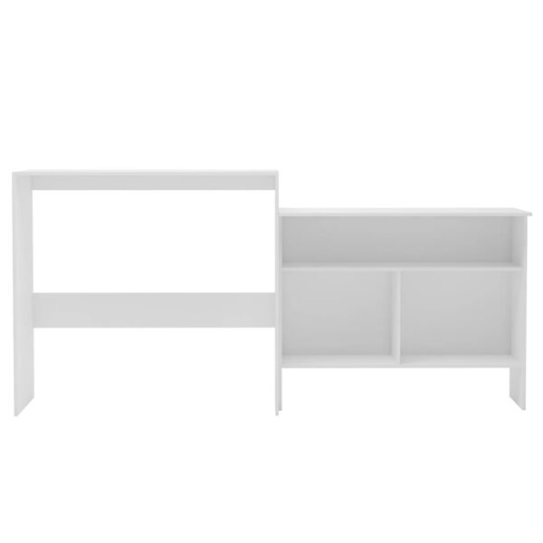 vidaXL Bar Table with 2 Table Tops White 130x40x120 cm