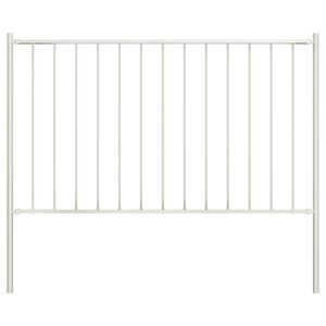 vidaXL Fence Panel with Posts Powder-coated Steel 1.7x1.25 m White