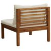 vidaXL Sectional Middle Sofa with Cream White Cushion Acacia Wood