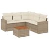 vidaXL 6 Piece Garden Sofa Set with Cushions Beige Poly Rattan