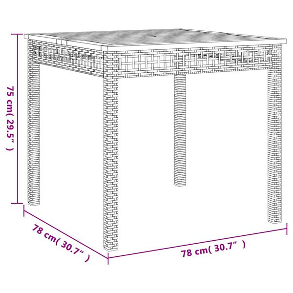 vidaXL 4 Piece Garden Dining Set with Cushions Beige Poly Rattan