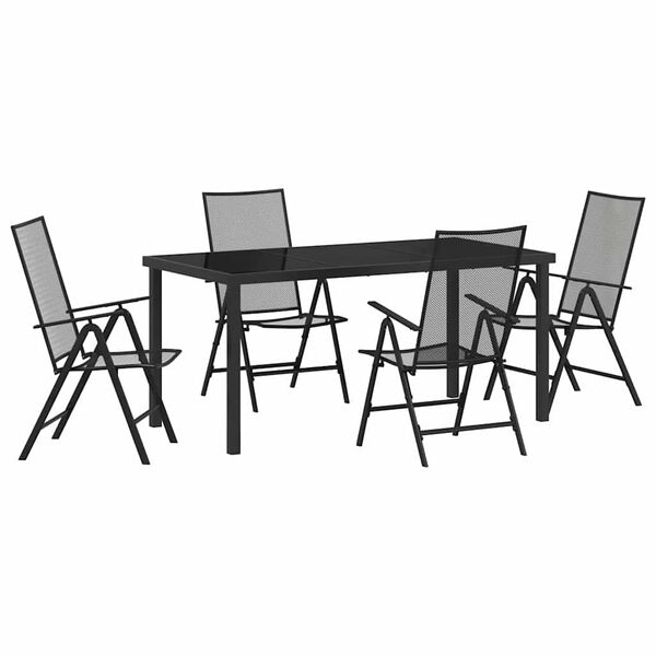 vidaXL Garden Dining Set 5 pcs Anthracite Powder-Coated Steel