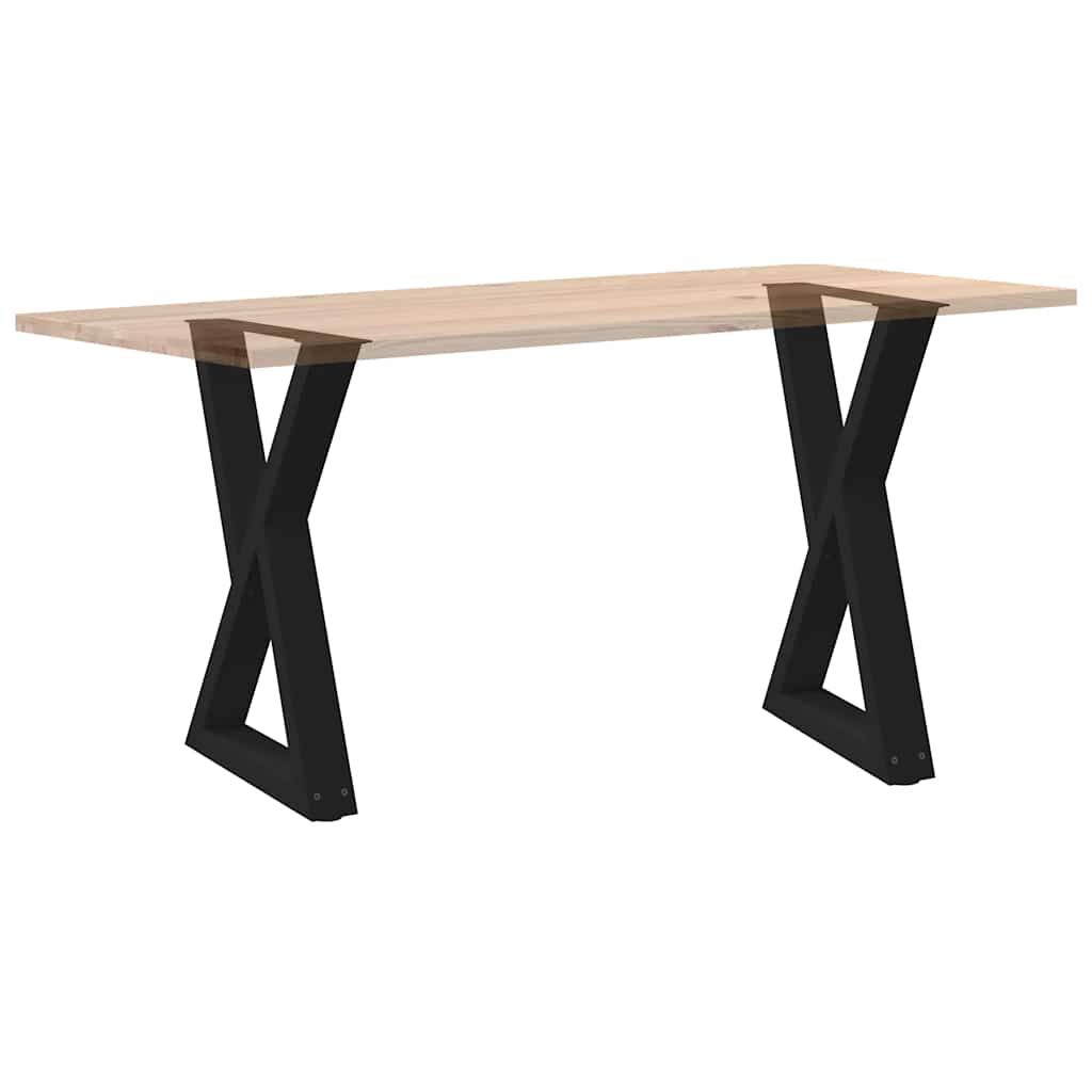 vidaXL Dining Table Legs 2 pcs Black 60x(72-73.3) cm Steel