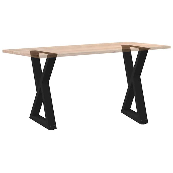 vidaXL Dining Table Legs 2 pcs Black 60x(72-73.3) cm Steel