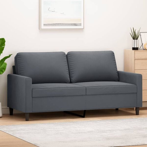 vidaXL 2-Seater Sofa Dark Grey 140 cm Velvet
