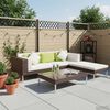 vidaXL 4 Piece Garden Lounge Set with Cushions Poly Rattan Brown