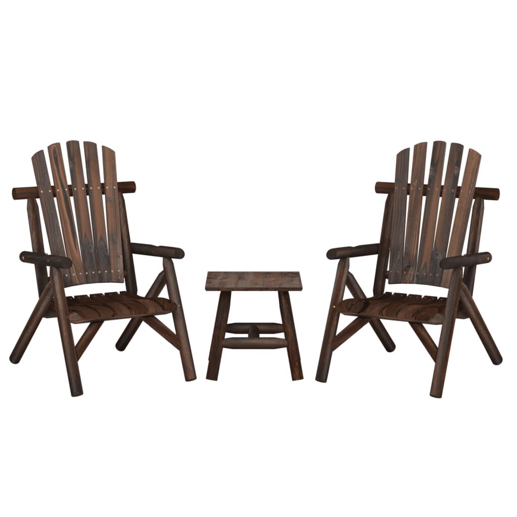 vidaXL 3 Piece Garden Lounge Set Solid Wood Spruce