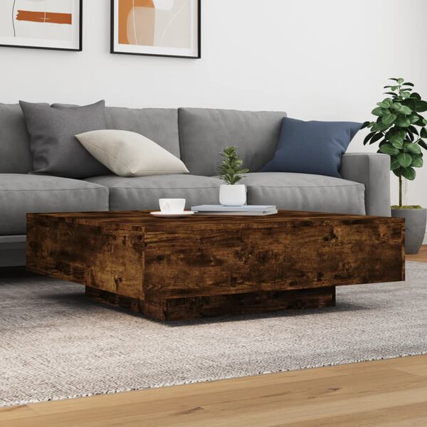 vidaXL Coffee Table Smoked Oak 100x100x31 cm Engineered Wood