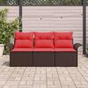 vidaXL Garden Sofa Set 3 pcs Brown 196 x 62 x 85cm Poly Rattan