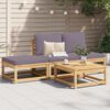 vidaXL 4 Piece Garden Lounge Set with Cushions Solid Wood Acacia