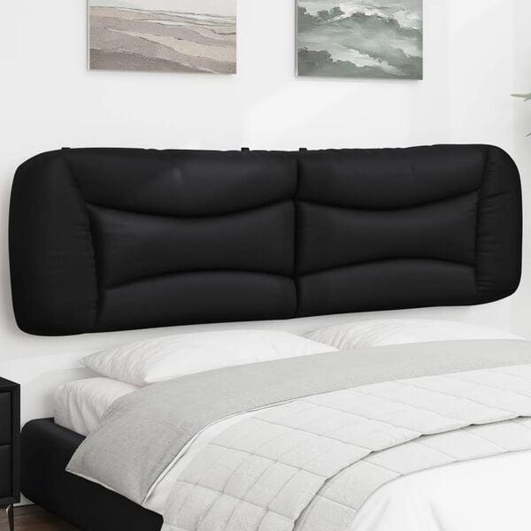 vidaXL Headboard Cushion "Hvar" Black 183 cm King Faux Leather