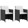 vidaXL 5 Piece Outdoor Dining Set with Cushions Poly Rattan Black