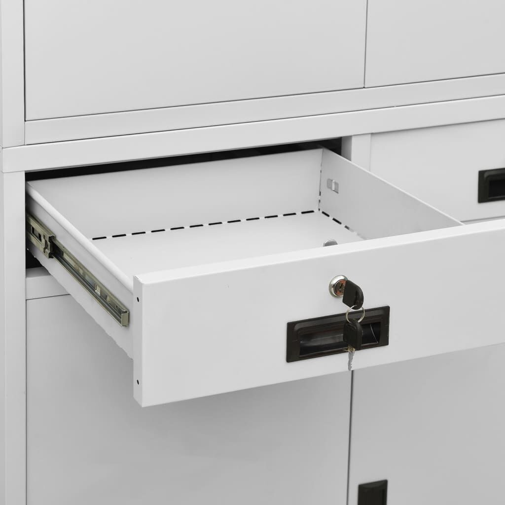 vidaXL Office Cabinet Light Grey 90x40x180 cm Steel
