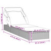 vidaXL Sunbed with Foldable Roof Black 213x63x97 cm Poly Rattan