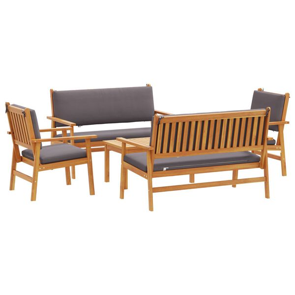 vidaXL 5 Piece Garden Sofa Set with Cushions Solid Wood Acacia
