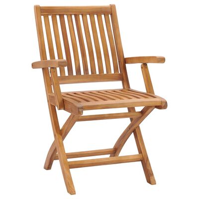vidaXL Garden Chairs 2 pcs with Black Cushions Solid Teak Wood