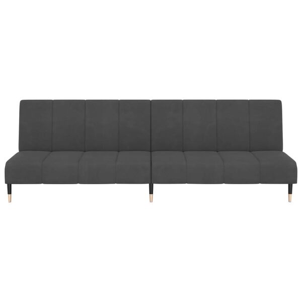 vidaXL 2-Seater Sofa Bed Dark Grey Velvet