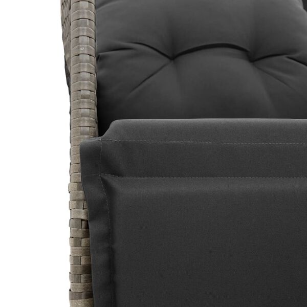 vidaXL 7 Piece Garden Bistro Set with Cushions Grey Poly Rattan
