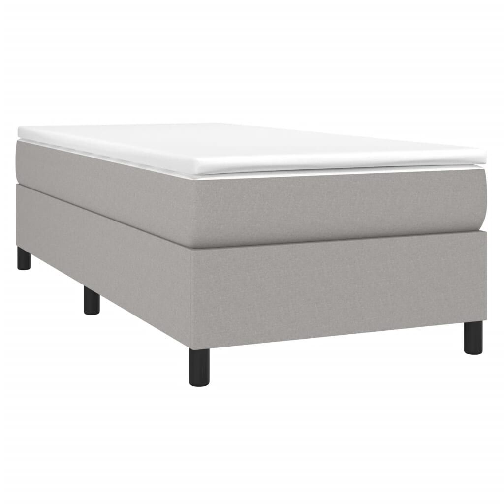 vidaXL Bed Frame without Mattress Light Grey Twin Fabric (US Only)