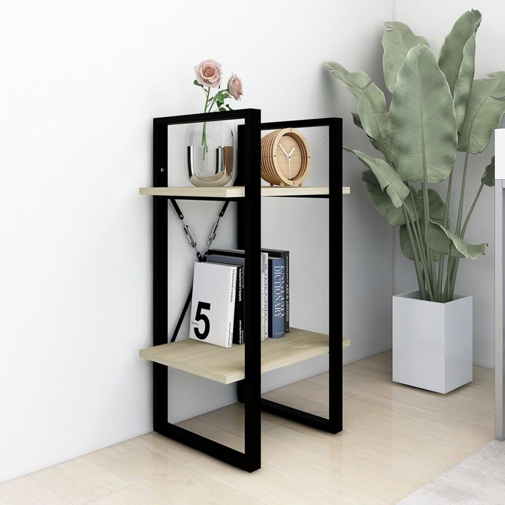vidaXL 2-Tier Book Cabinet Sonoma Oak 40x30x70 cm Engineered Wood