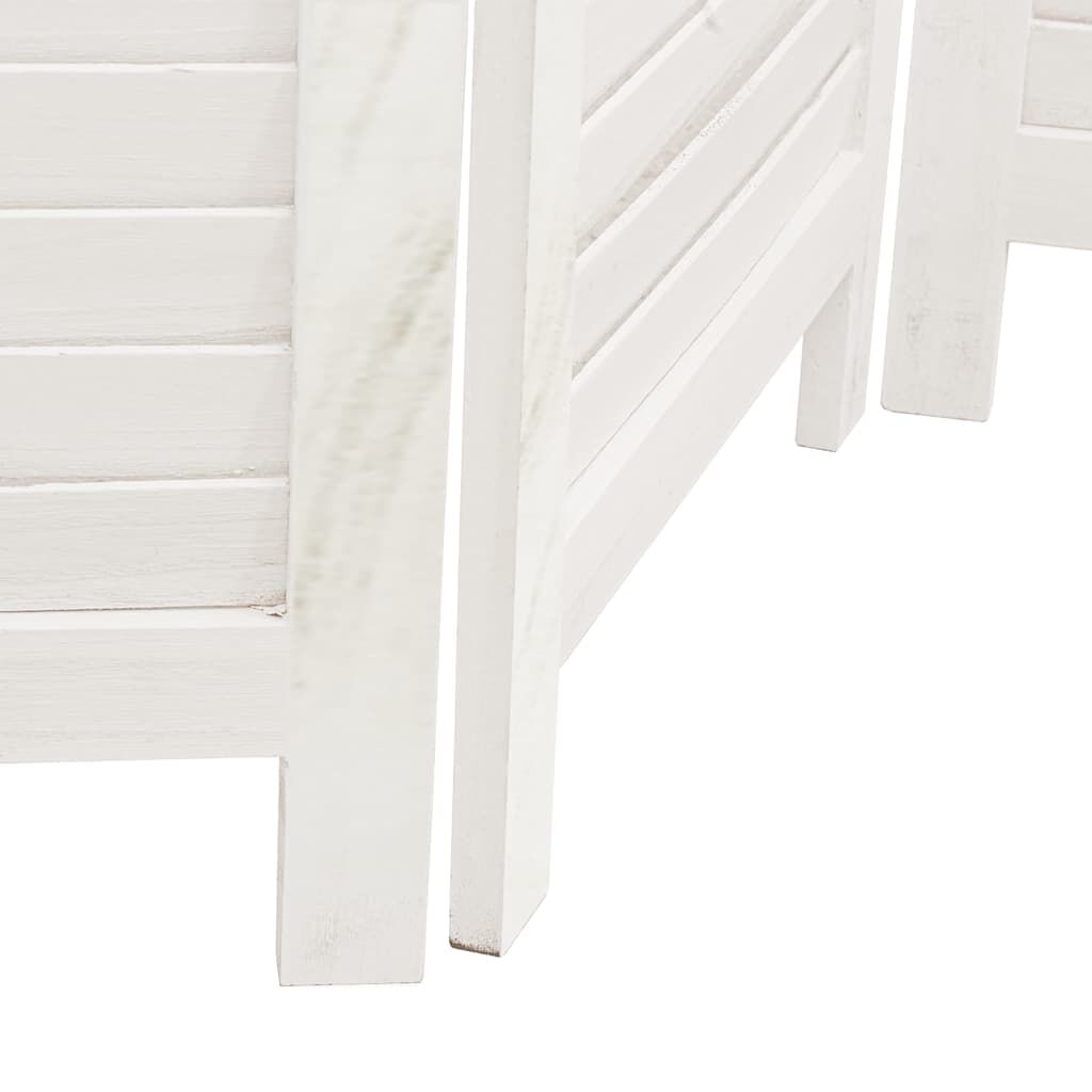 vidaXL Room Divider 6 Panels White Solid Wood Paulownia