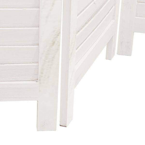 vidaXL Room Divider 6 Panels White Solid Wood Paulownia