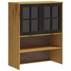 vidaXL Highboard with Glass Doors FLAM 80x40x180 cm Solid Wood Pine