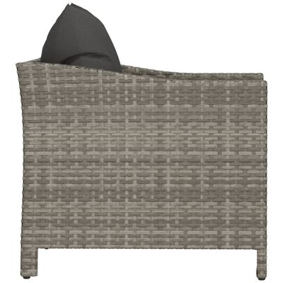 vidaXL Garden Armchair with Cushion Grey Poly Rattan