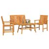 vidaXL Garden Lounge Set 4 pcs Brown Solid Acacia Wood
