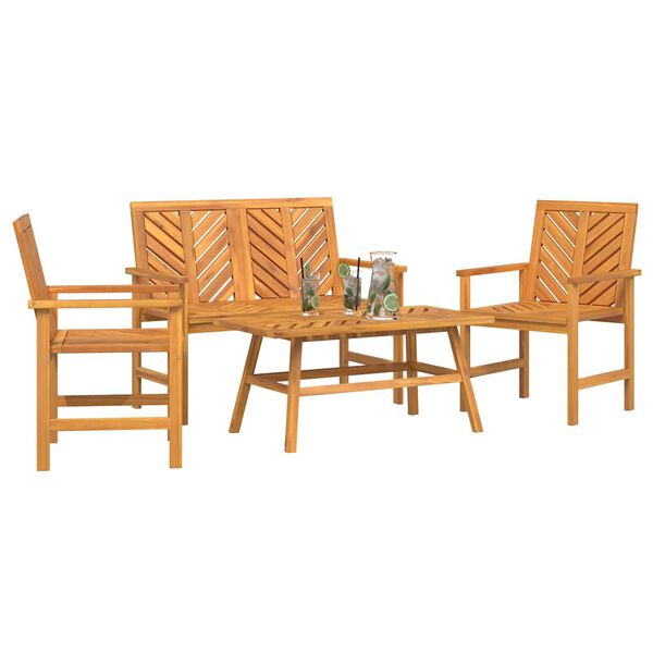 vidaXL Garden Lounge Set 4 pcs Brown Solid Acacia Wood