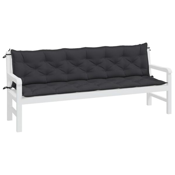 vidaXL Garden Bench Cushions 2pcs Black 200x50x7cm Oxford Fabric