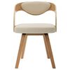 vidaXL Dining Chairs 2 pcs Cream Bent Wood and Faux Leather