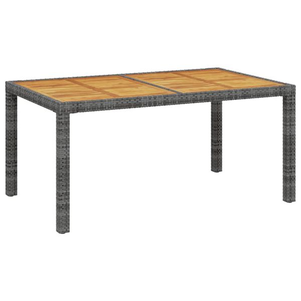 vidaXL 5 Piece Outdoor Dining Set with Cushions Poly Rattan Grey