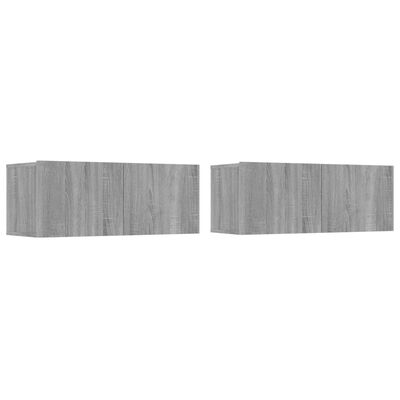vidaXL TV Cabinets 2 pcs Grey Sonoma 80x30x30 cm Engineered Wood