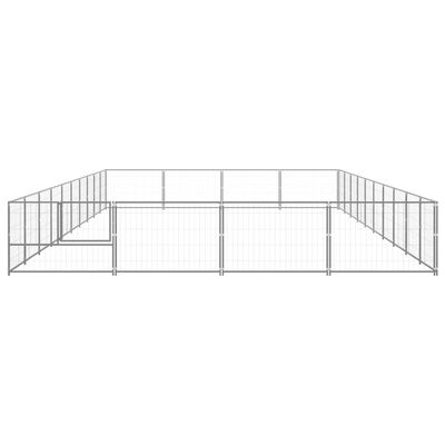 vidaXL Dog Kennel Silver 40 m² Steel