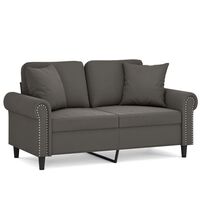 vidaXL 2-Seater Sofa with Pillows&Cushions Dark Grey 120 cm Velvet