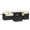 vidaXL 6 Piece Garden Sofa Set with Cushions Black Poly Rattan
