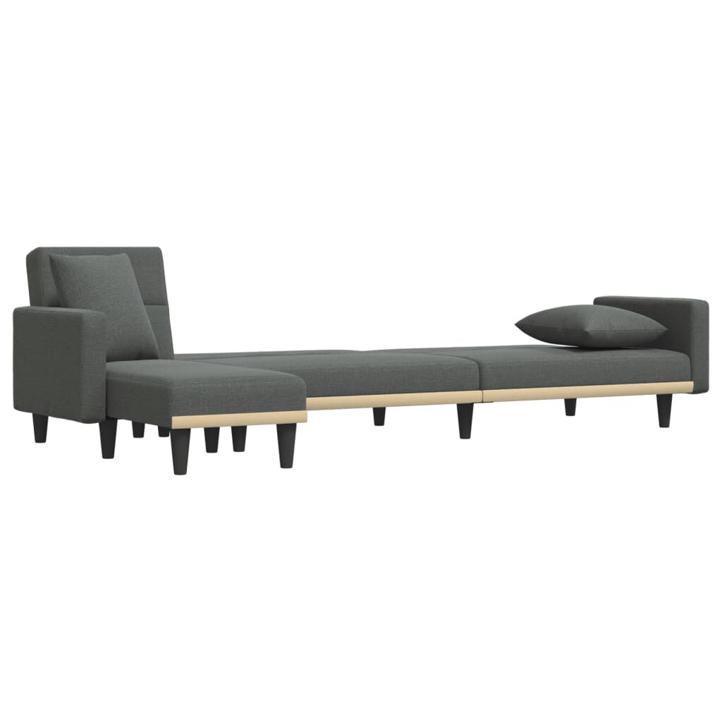 vidaXL L-shaped Sofa Bed Dark Grey 275x140x70 cm Fabric