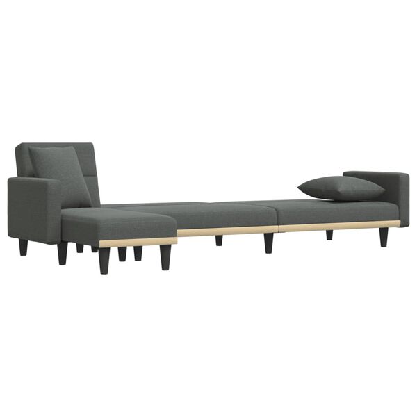 vidaXL L-shaped Sofa Bed Dark Grey 275x140x70 cm Fabric