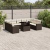 vidaXL 10 Piece Garden Sofa Set with Cushions Brown Poly Rattan