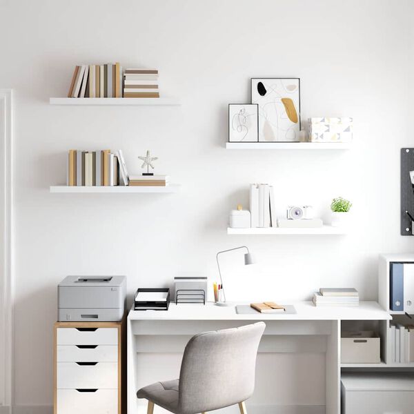 vidaXL Floating Wall Shelves 4 pcs White 80x23.5x3.8 cm MDF