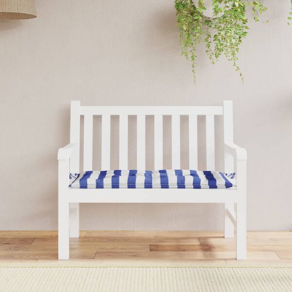 vidaXL Garden Bench Cushion Blue&White Stripe 100x50x7cm Oxford Fabric