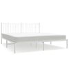 vidaXL Metal Bed Frame without Mattress with Headboard White 183x213cm