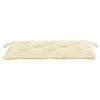 vidaXL Garden Bench with Cream White Cushion 112 cm Solid Teak Wood