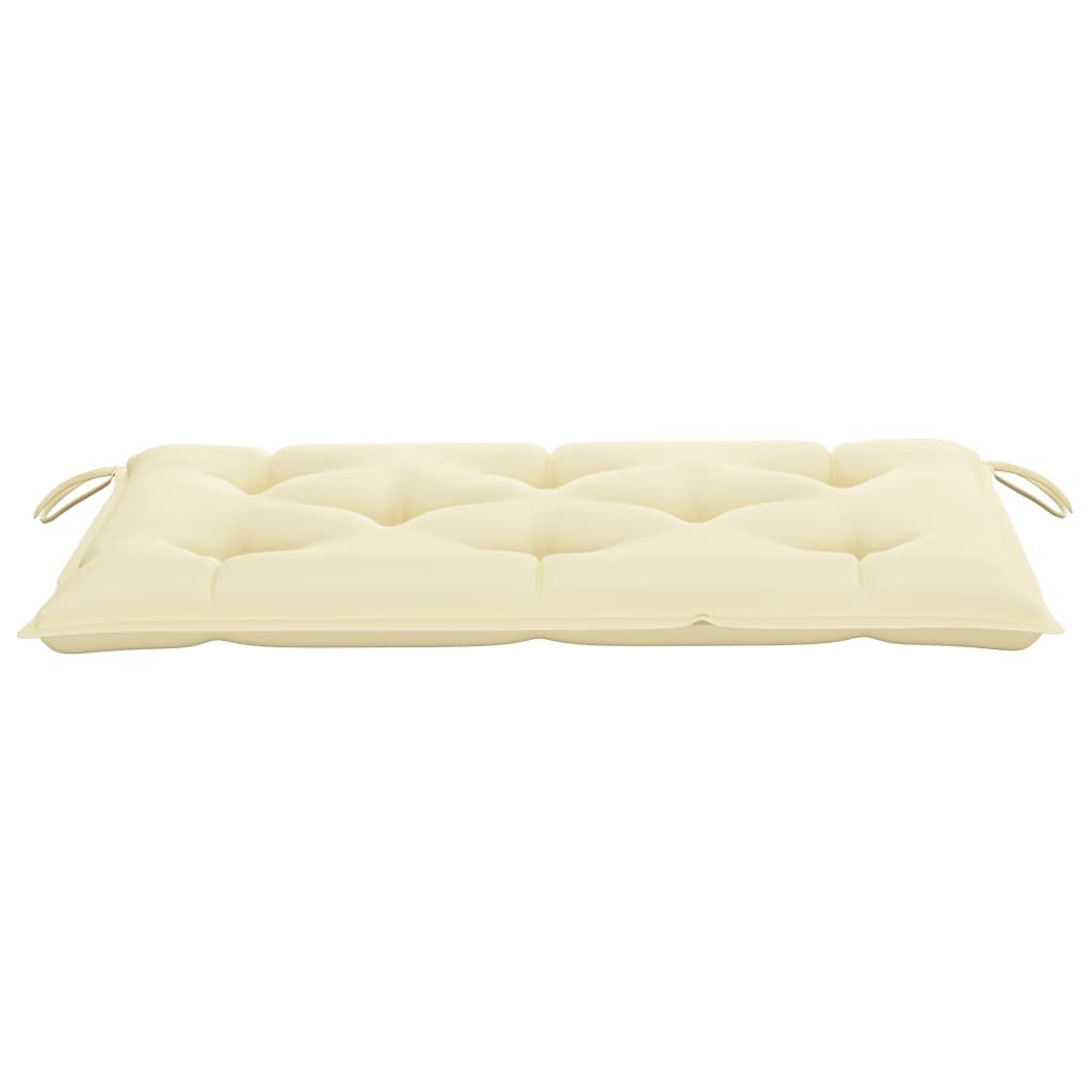 vidaXL Garden Bench with Cream White Cushion 112 cm Solid Teak Wood