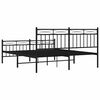 vidaXL Metal Bed Frame without Mattress with Footboard Black 150x200cm