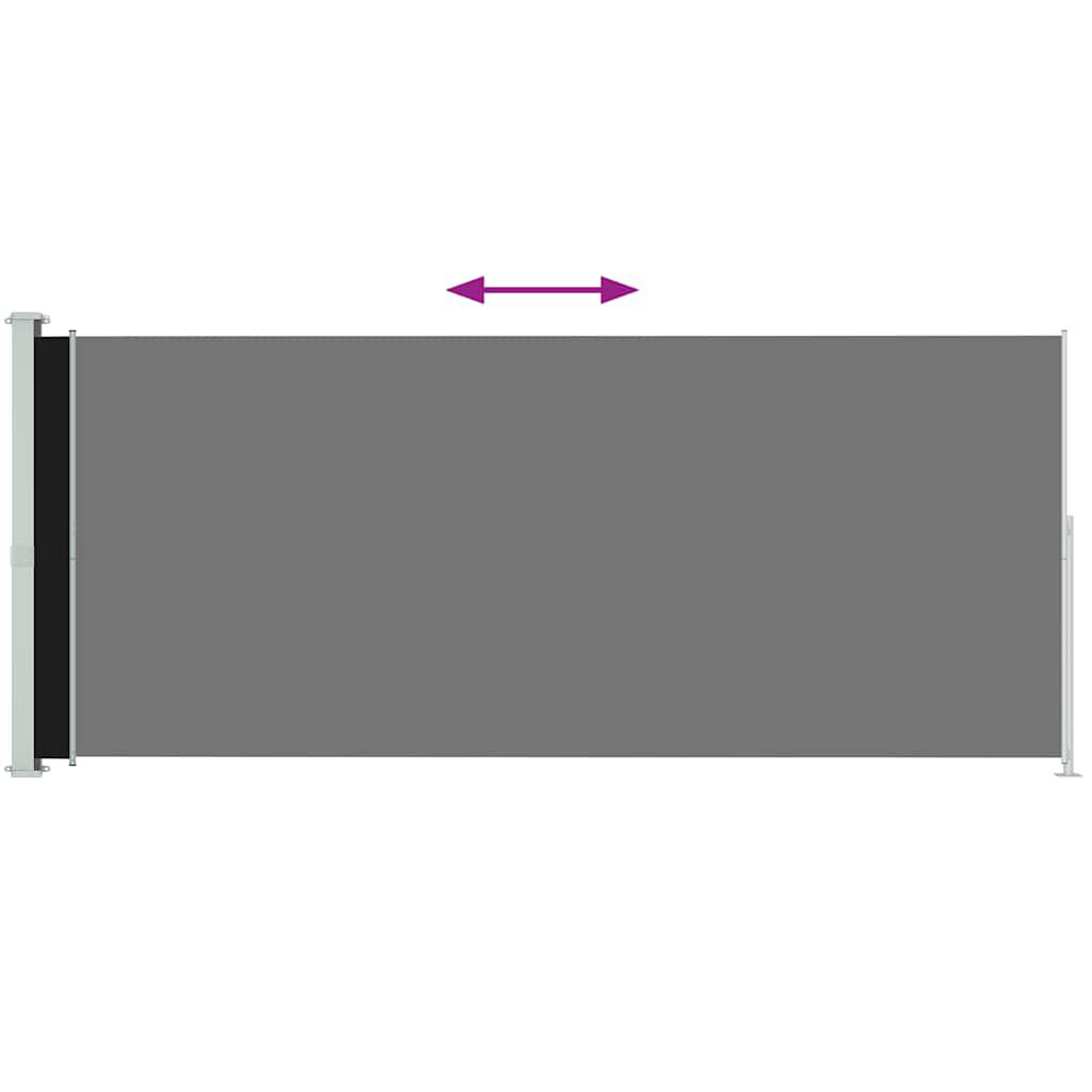 vidaXL Patio Retractable Side Awning 180x500 cm Black