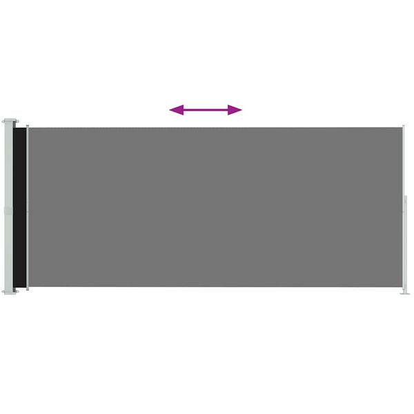 vidaXL Patio Retractable Side Awning 180x500 cm Black
