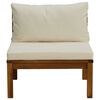 vidaXL Sectional Middle Sofa with Cream White Cushion Acacia Wood