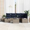 vidaXL Garden Sofa Set with Cushion 7 pcs Grey Poly Rattan